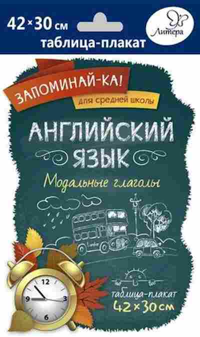 Книга Англ.яз. Модальные глаголы Таблица-плакат 42*30, б-1796, Баград.рф